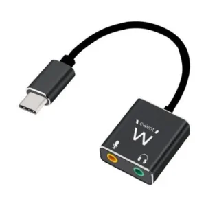 Selas Loja Online de Produtos Diversos 161 Adaptador usb-c para jack 2 x 3.5mm preto