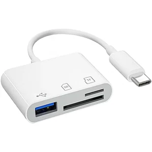 Adaptador USB-C 3 em 1 Leitor de Cartões 3