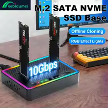 Selas Loja Online de Produtos Diversos 152 Base Dock Dual-Bay M.2 NVMe SATA 10Gbps – Clonagem Offline para SSD M.2 (USB 3.2 Gen2)