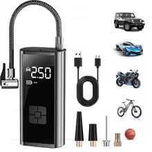 Selas Loja Online de Produtos Diversos 155 Bomba de Ar Portátil 150 PSI com Fio – Inflador Elétrico para Carros, Motos, Bicicletas e Bolas (Compacto e Rápido)