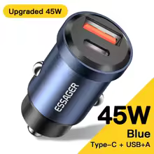 Selas Loja Online de Produtos Diversos 153 Essager Carregador de Carro USB-C 45W – Carga Rápida PD 3.0 QC 4.0 SCP para Smartphones 4