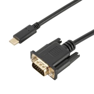 1.8M 1080P USB-C tipo-C masculino para VGA cabo de adaptador masculino