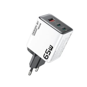Selas Loja Online de Produtos Diversos 152 Carregador Rápido GaN WK Keylour 65W Dual USB-C Power Delivery (WP-U45) – Plugue UE Branco