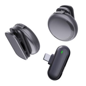 Microfone de Lapela Sem Fio com Redução de Ruído Inteligente (Tipo-C)